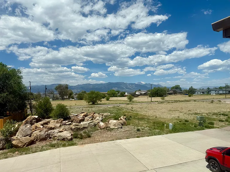 Unobstructed Pikes Peak views right from the driveway _ this is what you see every day.