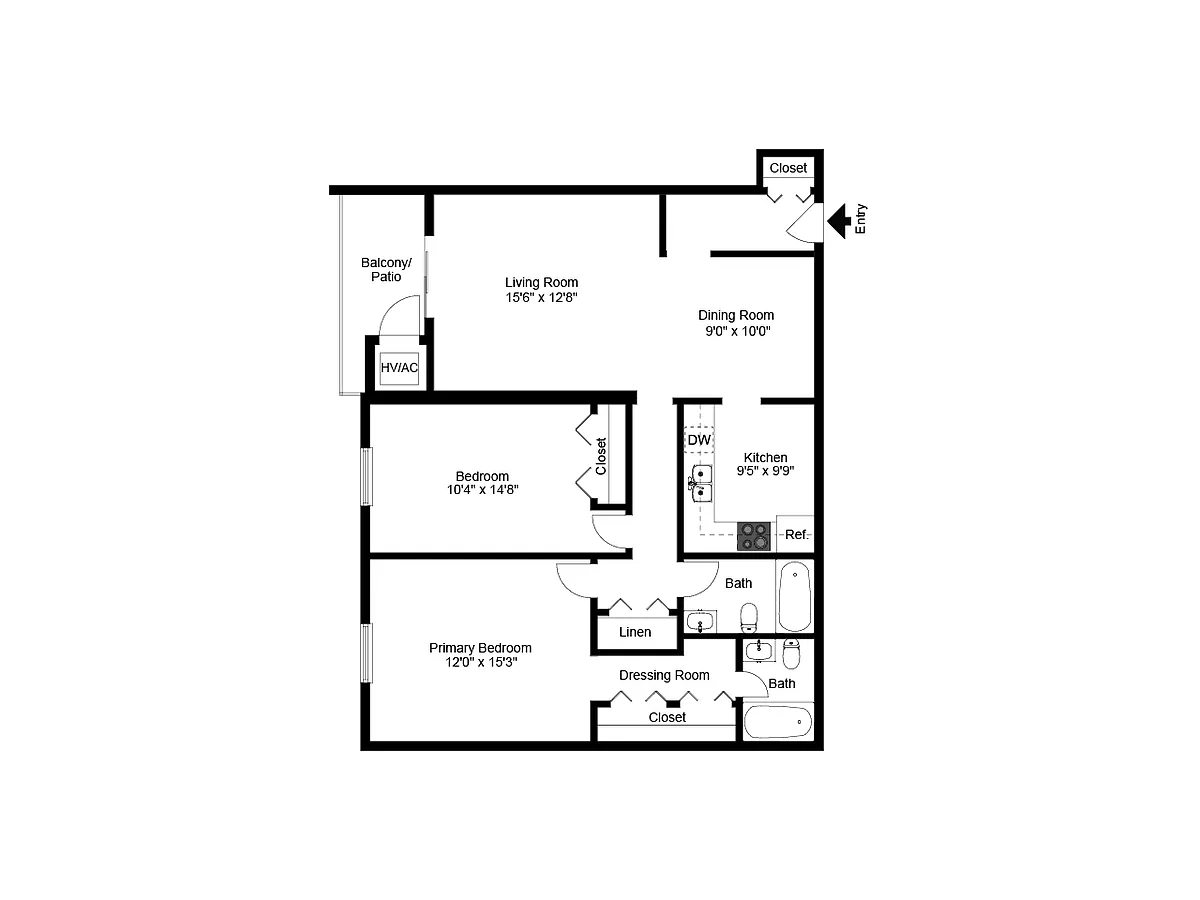 Floor plan Two Bedroom