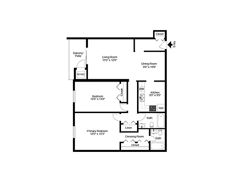 Floor plan Two Bedroom