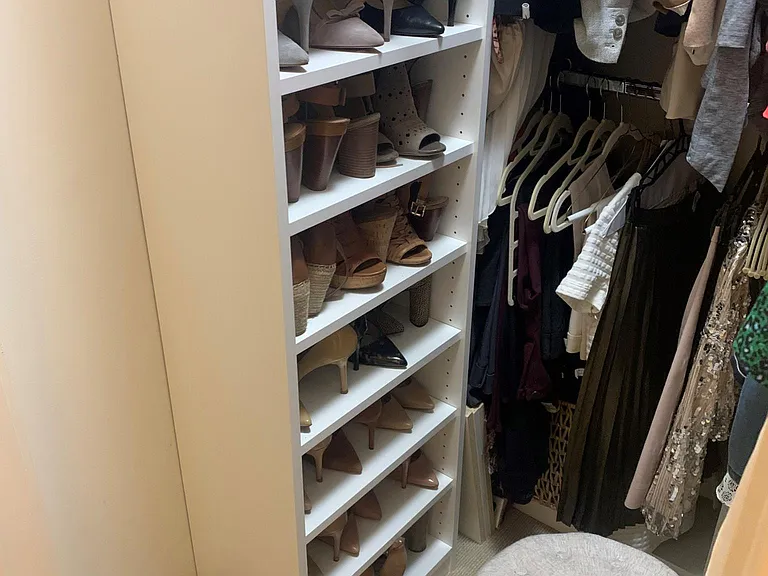 Walk in closet in master bedroom