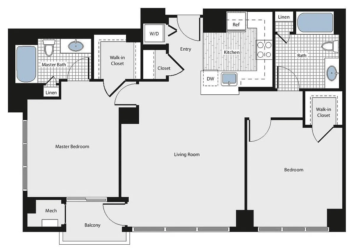 Floor plan 2 Bed/2 Bath - bc1