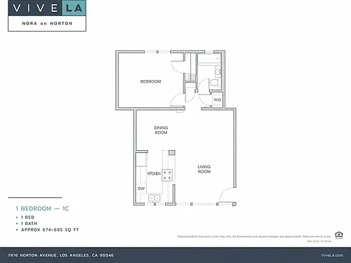 Floor plan 1 Bed / 1.0 Bath