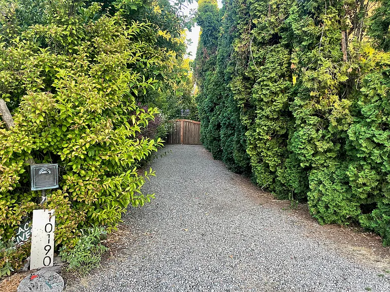 view of the property from the road, a completely hidden sanctuary