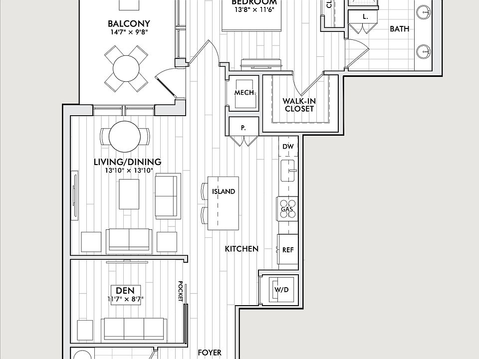 Residence B3 - One Bedroom Den Guest Room