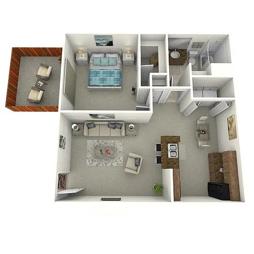Floor plan One Bedroom One Bath - Renovated