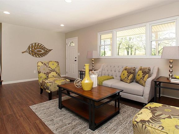 View of entry door from living room