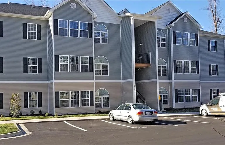 Front Elevation of the Building - Parking lots