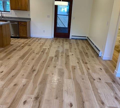 Dining area with door out to porch