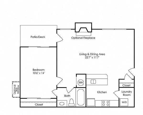 Floor plan A1 - 693 sq. ft.