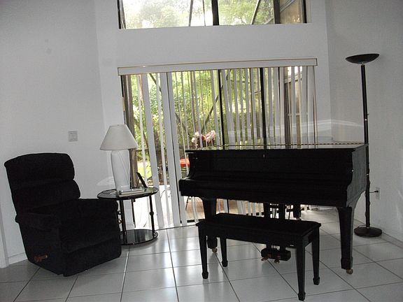 Lounge with patio view