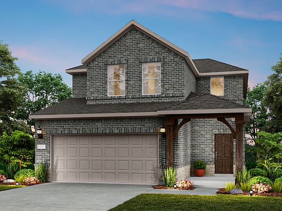 The Crested Butte, a two-story home with 2-car garage, shown with Home Exterior V
