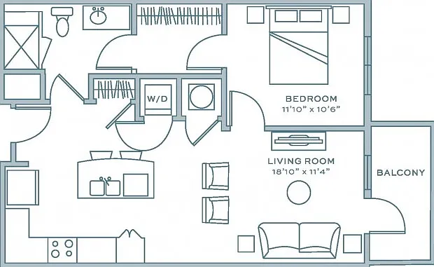 One Bedroom One Bath (731 SF) One Bedroom One Bath (731 SF)