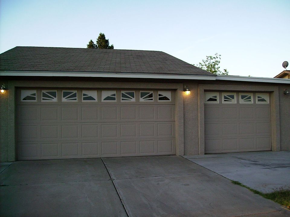 Front view of garages