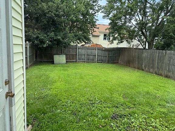fenced back yard
