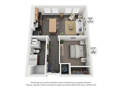 Floor plan 1X1 B