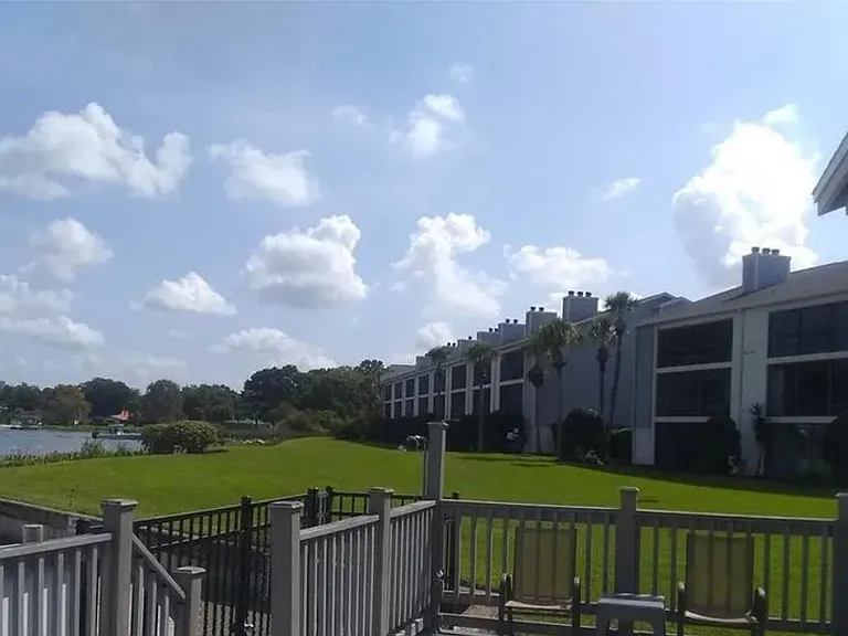 View of the back of the building from the pool deck.