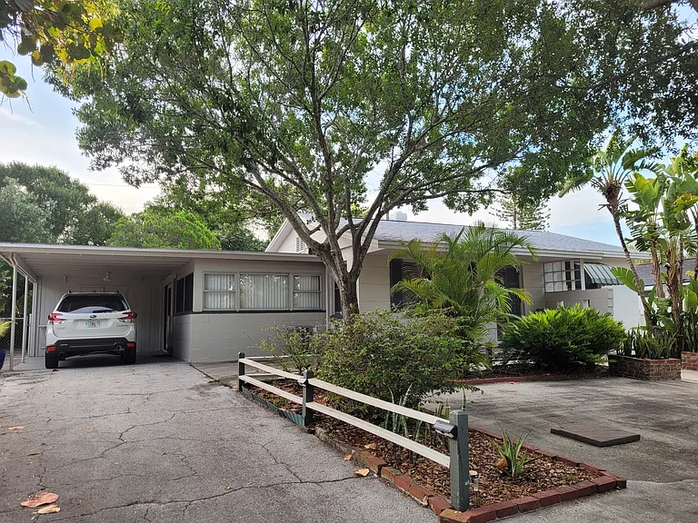 Front driveway and carport