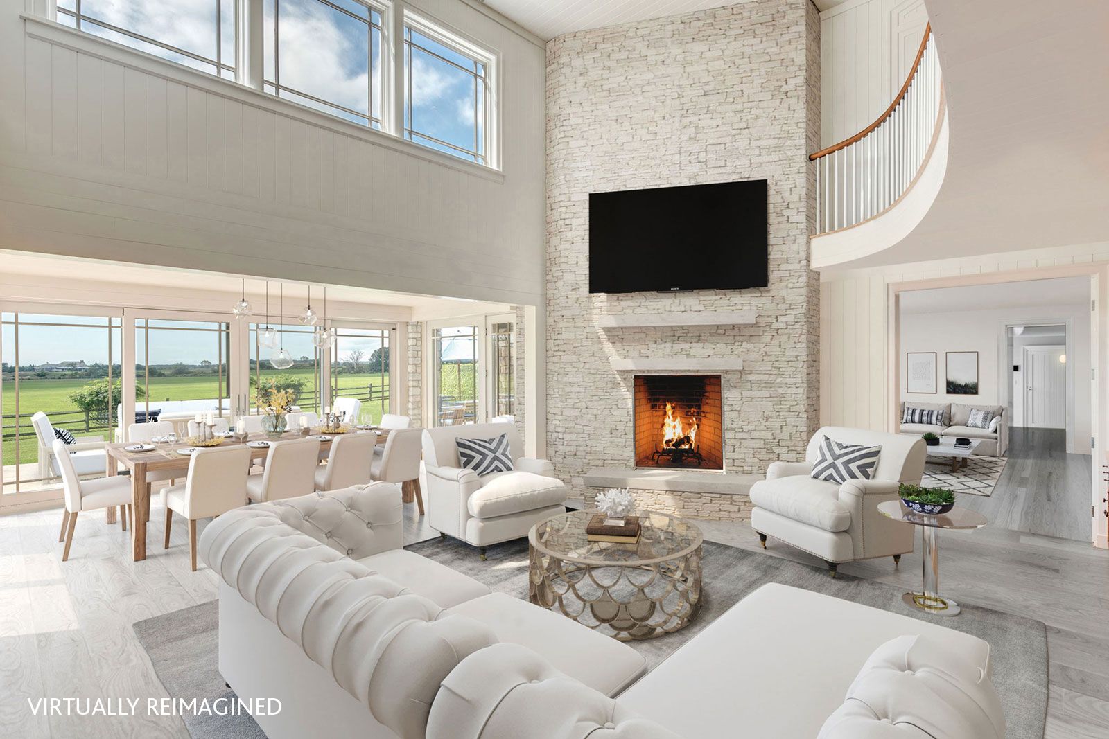  Great Room of 6 Dannielles Way, Bridgehampton, NY (virtually re-imagined)