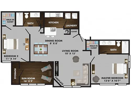 Floor plan Starmount with Sunroom