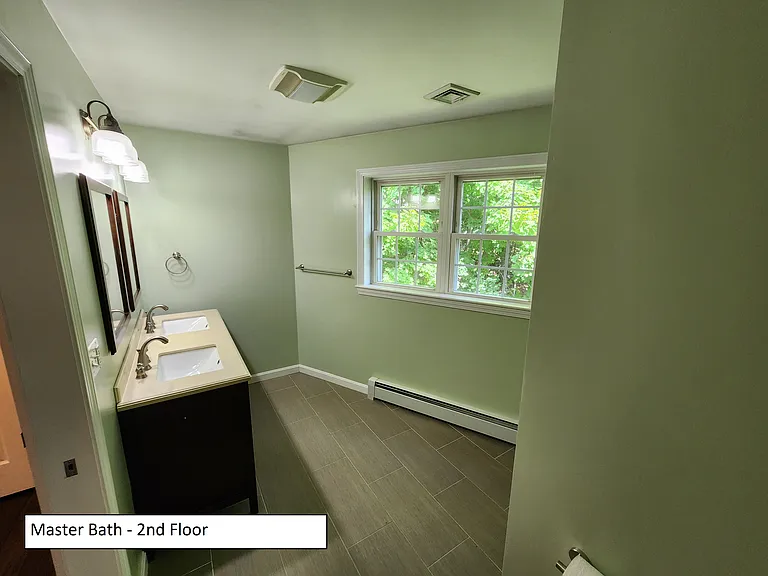 Primary bath, 2nd floor (shower behind wall on right)