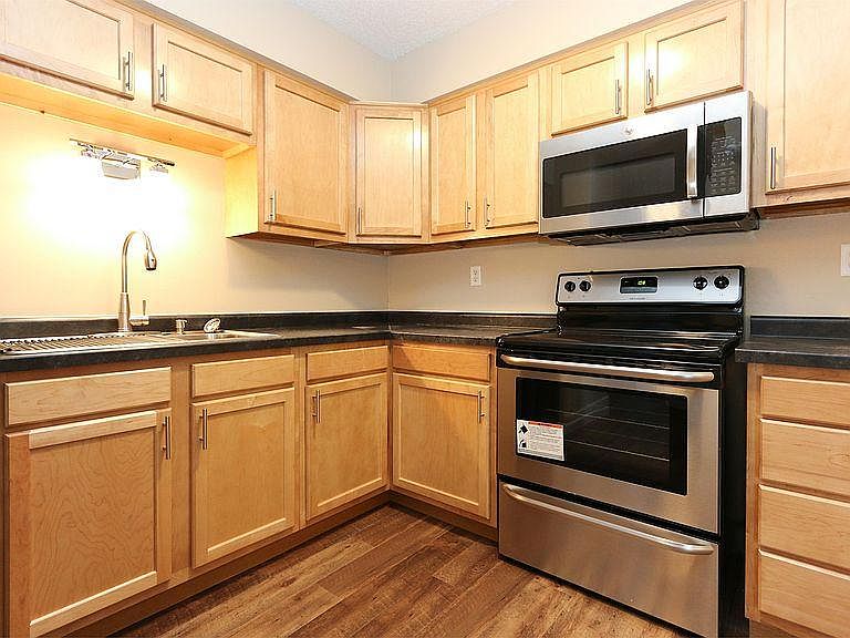 Kitchen with stainless steel appliances