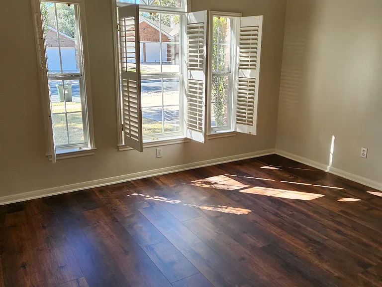 Front Living/Study with Wood Shutters