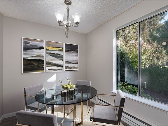 Enjoy delicious meals in this dining space right off the kitchen and living room.