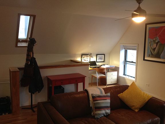 Stairs up and office nook