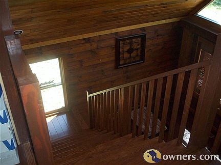 look downstairs from loft/master bedroom