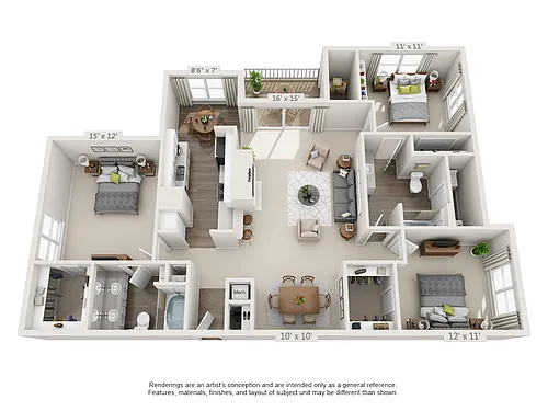 Floor plan 3 Bedroom Nile Platinum