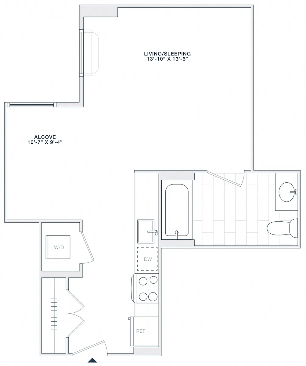 Floor plan STUDIO 1 BATH 490 RSF