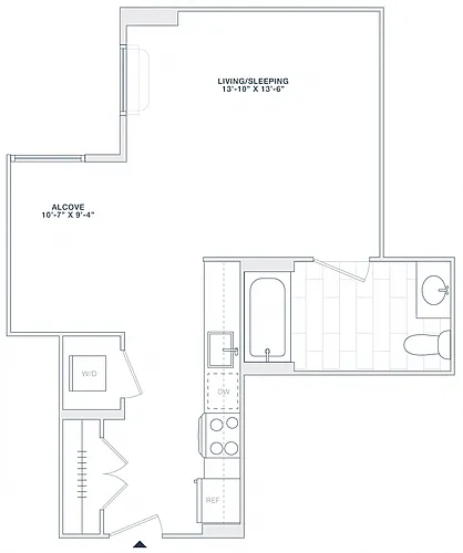 Floor plan STUDIO 1 BATH 490 RSF