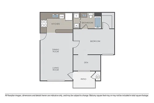 Floor plan Plan 1B + Den