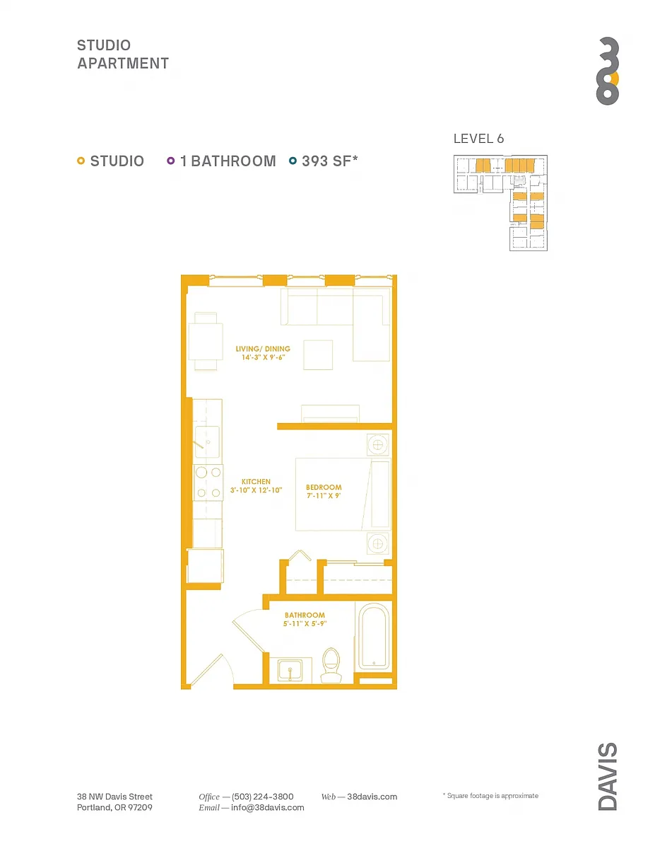 Floor plan Open 1x1B