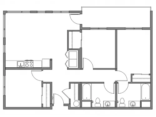 Floor plan THREE BEDROOM