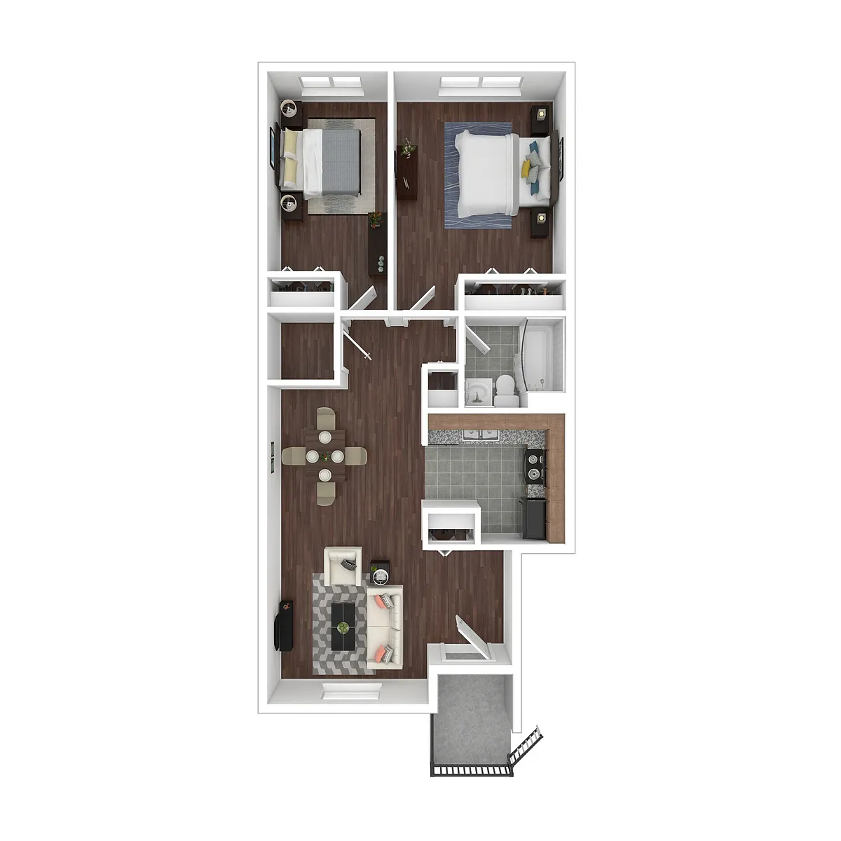 Floor plan Cinquefoil 2 Bedroom (Affordable 60%)