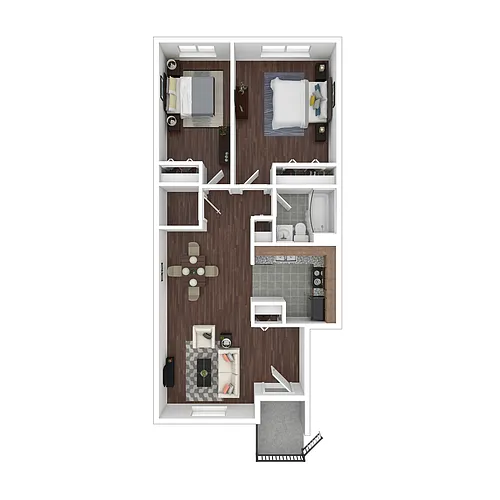 Floor plan Cinquefoil 2 Bedroom (Affordable 60%)