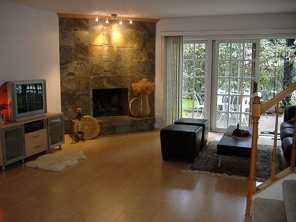 Living room w/ fireplace