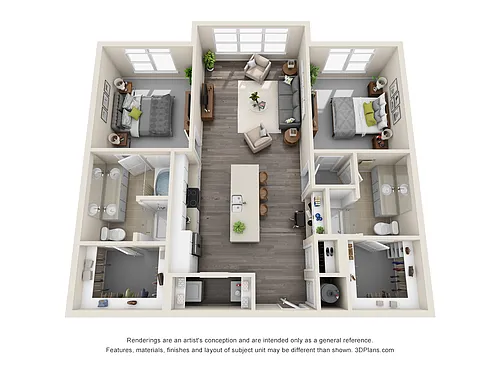 Floor plan B1.X - 2 Bedroom