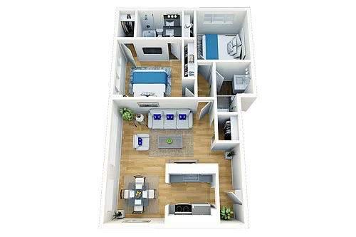 Floor plan 2 Bedroom, 2 Bath