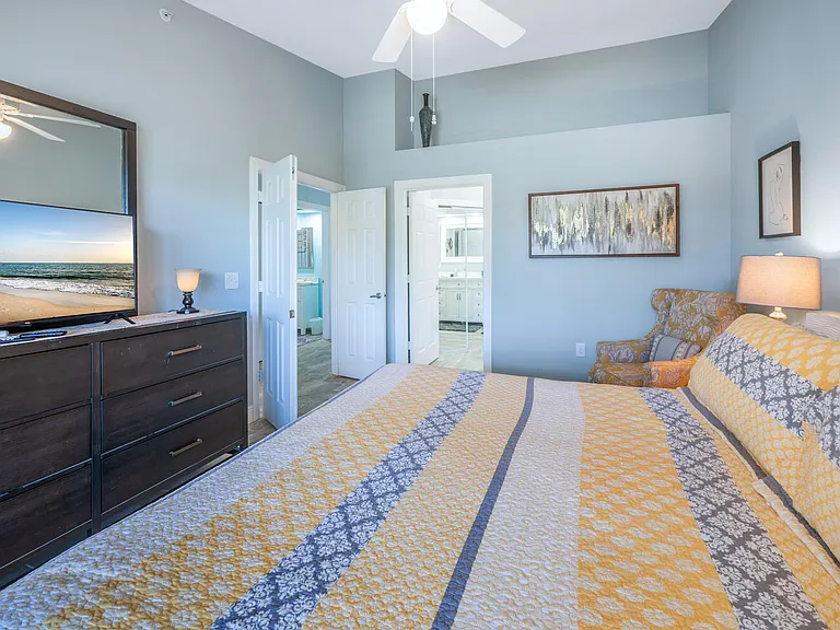 Master bedroom with smart TV