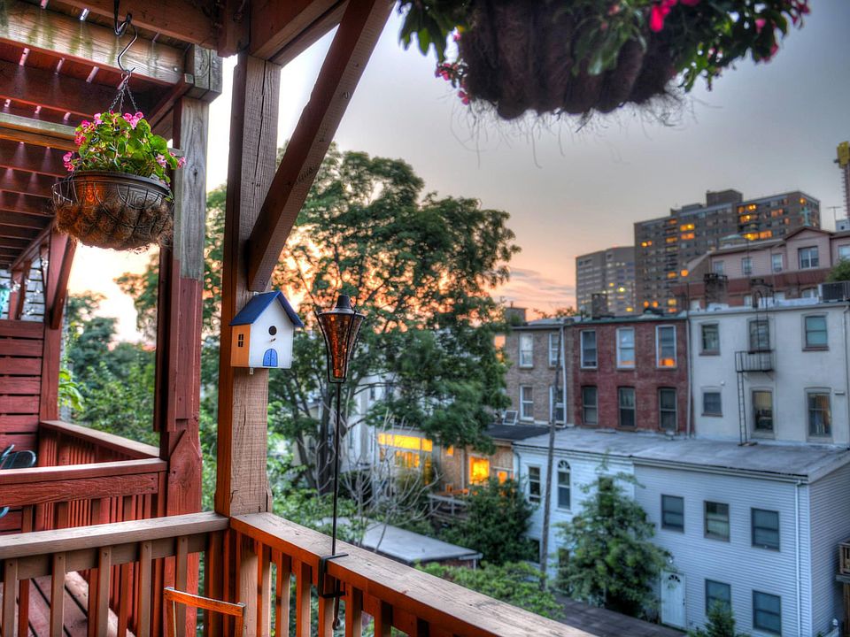 Porch view at sunset