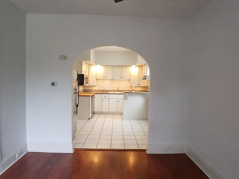 Kitchen/dining with stainless steel appliances and gas stove.