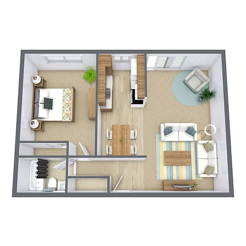 Floor plan One Bedroom 11B
