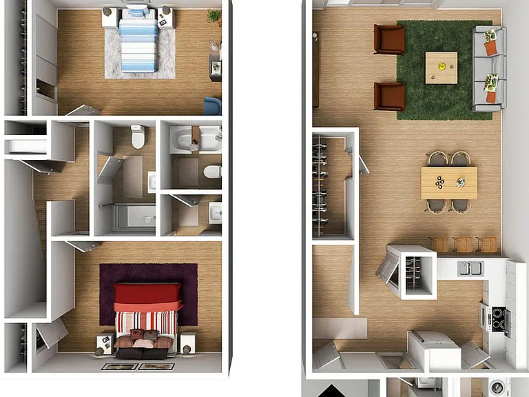 2 Bedroom 2.5 Bath Townhouse