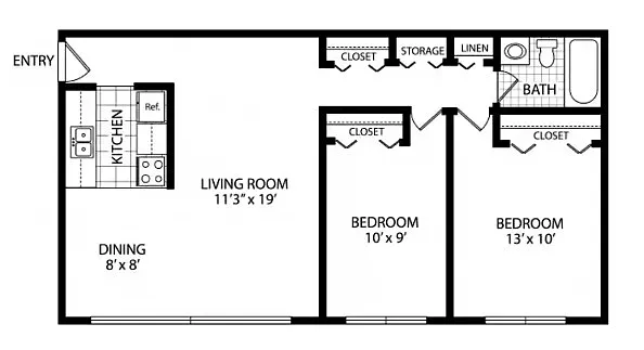 Floor plan Two Bedroom