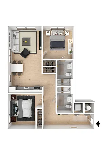 Floor plan 2 Bedroom-A2