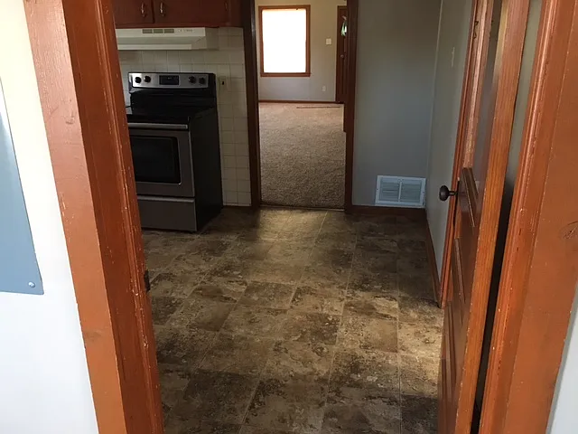 Kitchen view from back room