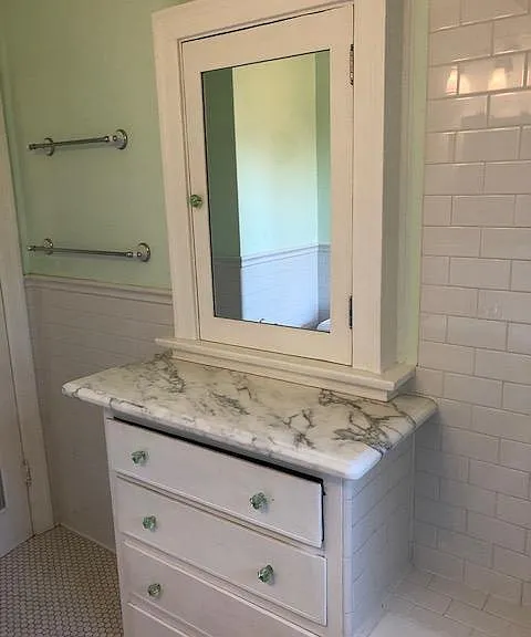 Built in w/marble counter