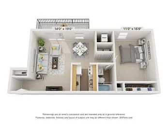 Floor plan One Bedroom